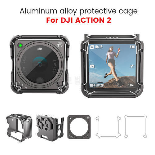 For Action 2 Aluminum Alloy Camera Cage Protective Frame Shell Housing Case 1/4 screw For DJI Action 2 Sports Camera Accessories