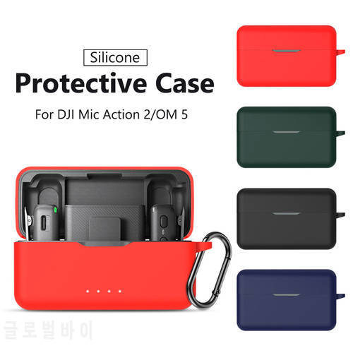 DJI Mic Wireless Microphone Protective Case Mic Charging Box Silicone Shell with Hook For DJI Action 2 Video Camera Accessories