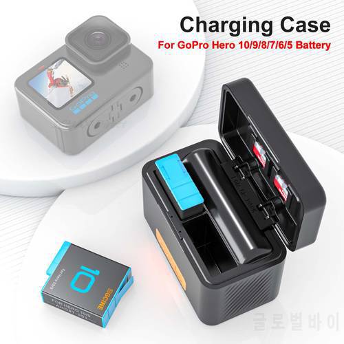 ZGCINE PS-G10 Mini Battery Charging Box For GoPro 109 8 7 6 5 5200mAh Smart Charging Case Battery Storage Box For Gopro Hero