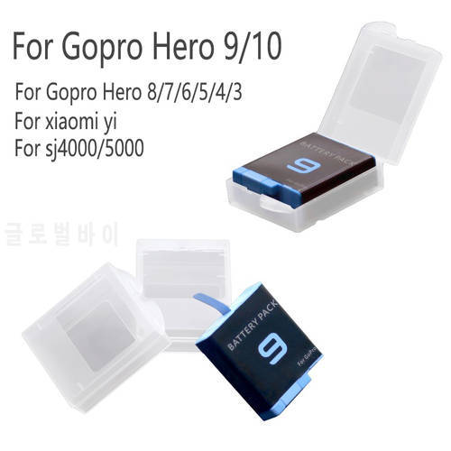 2PCS Battery Protective Storage Box Case for GoPro Hero 10 9 8 7 6 5 4 3 xiaomi yi Plastic Protector Cover Camera Accessories