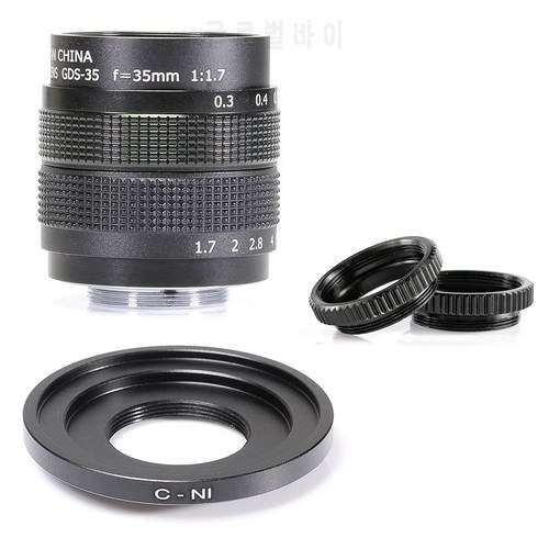 Fujian 35mm f/1.7 APS-C CCTV Lens+adapter ring+2 Macro Ring for NIKON1 Mirroless Camera J1/J2/J3/J4/J5