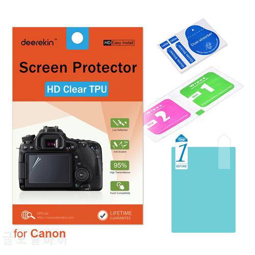 Deerekin HD Soft TPU Screen Protector w/ Top LCD Panel Protection Film for Canon EOS 760D 8000D Rebel T6s Digital Camera