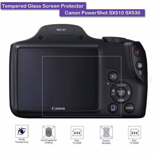 9H Tempered Glass LCD Screen Protector Shield Real Glass Film for Canon PowerShot SX510 SX530 Camera Accessories