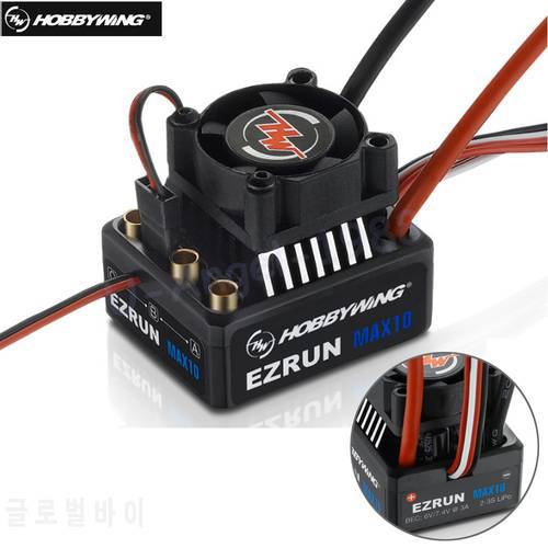 Hobbywing EZRUN MAX10 60A Waterproof ESC With 6V/7.4V BEC 2-3S Lipo Speed Controller Brushless ESC for 1/10 RC Car