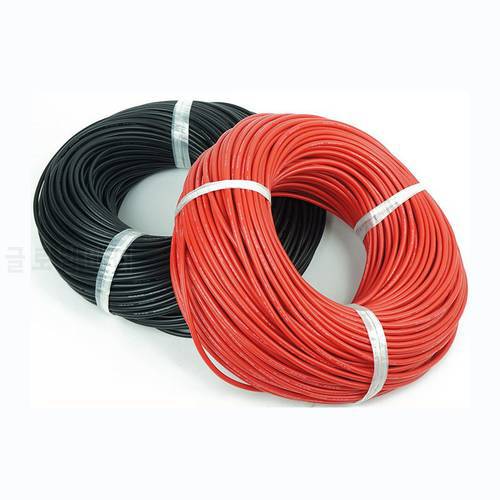 1meter Red+1metre Black Silicon Wire 6AWG 7AWG 8AWG 10AWG 12AWG 14AWG 16AWG 18AWG 22AWG Heatproof Soft Silicone Cable Silica Gel