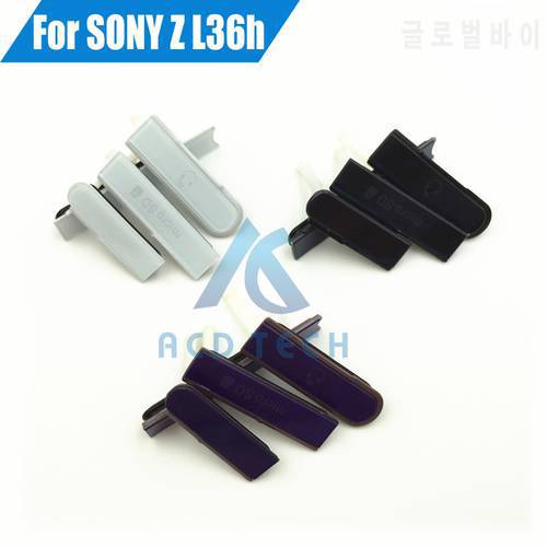 100% New Waterproof Micro SD Card Dust plug+Sim Card Slot Port Caps +Charging USB Cover For Sony Xperia Z L36h C6602 C6603