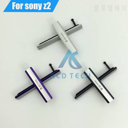 100% Waterproof USB Charging Port Dust Plug Cover + Micro SD Port +SIM Card Port Slot Cover for Sony Xperia Z2 L50W D6503
