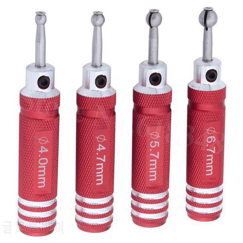 4Pcs Ball Head Reamer 4.0/4.7/5.7/6.7mm Driver Repair Tools Kit For RC Helicopter 450 250 Multicopter Parts