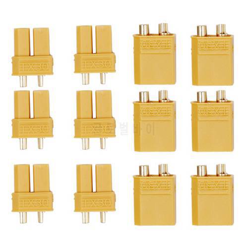 10pair/lot XT30 Yellow Battery RC Connector Set Male Female Gold Plated Banana Plug 20% off