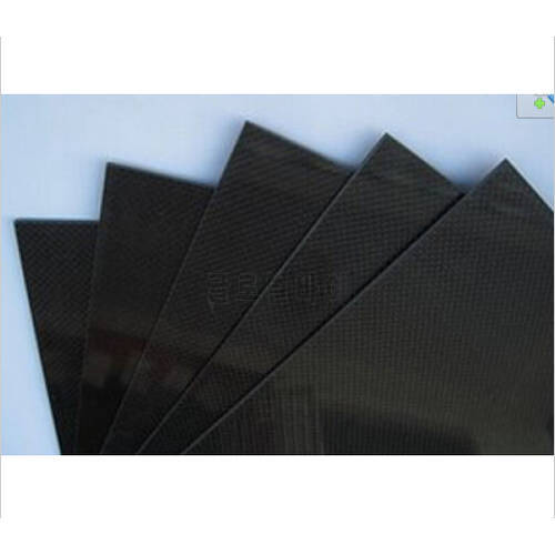 Hot Wholesale & Retail 250x500x0.3mm RC Carbon Fiber Plate Panel Sheet 3K Plain Weave High Glossy Surface