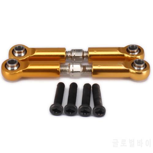 Aluminum Adjustable Servo Linkage Pulling Steering Rods Arms M3 Thread 2.5mm Hole 42-52mm Long For 1/10 RC Car Hop-Up Parts HSP