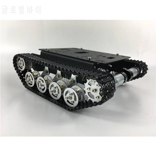 Shock Absorber Tank car TS100,Aluminum alloy Chassis/Frame with robotic arm interface holes for modification,DIY,tank model
