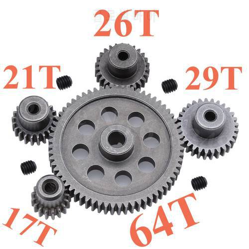 11184 Metal Spur Diff Differential Main Gear 64T Motor Pinion 3.175mm 17T 21T 26T 29T 11189 11176 11181 11119 HSP 94111 Parts