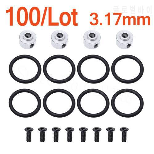 100 Sets 3.17mm Prop Saver Propeller Adapter Rubber O Rings Electric Brushless Engine Motor Shaft RC Airplane Replacement Parts