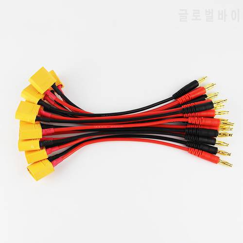 10pcs XT90 to 4.0mm Banana Connector with 14awg 15cm Silicone Cable Charger Wire Lipo Battery Connect Cable for FPV RC