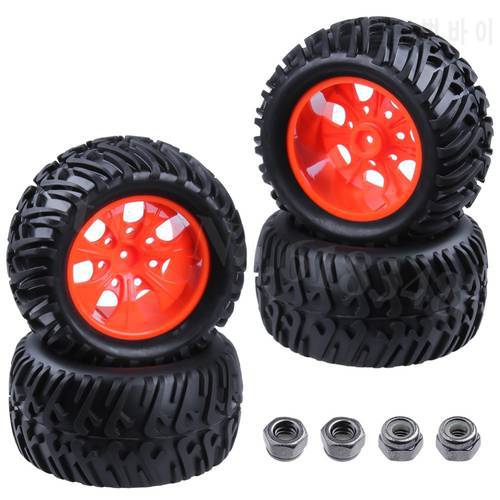 4pcs 3.2 inch 1/10 RC Bigfoot Tires & Wheels Rim Hex 12mm For Scale Traxxas HPI HSP Redcat Volcano S30 Monster Truck