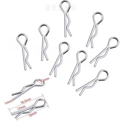 50pcs/lot Universal Micro 1/18 RC Car Body Clips Pins Bend Metal For Remote Control Toy Spare Parts