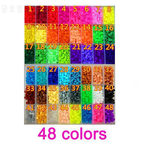 48 Color Perler Beads 2000pcs ironing beads 5mm Hama Beads Fuse Beads jigsaw puzzle diy