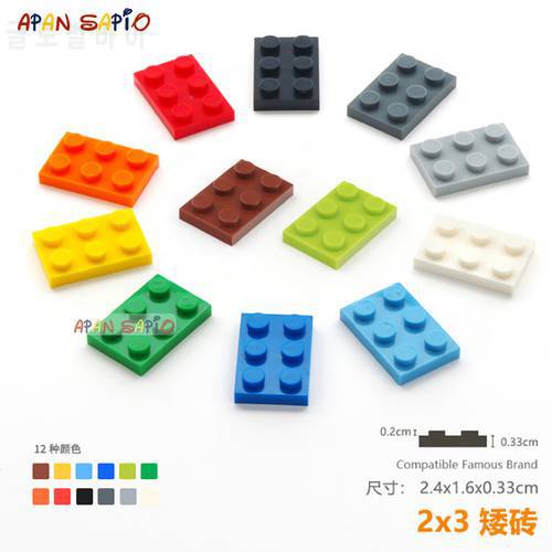 20pcs/lot DIY Blocks Building Bricks Thin 2X3 Educational Assemblage Construction Toys for Children Size Compatible With lego