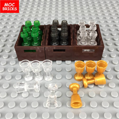 Set Sale MOC Bricks Utensil bottle 95228 with fruit basket DIY toys for children Educational Building Blocks Xmas Dolls gifts