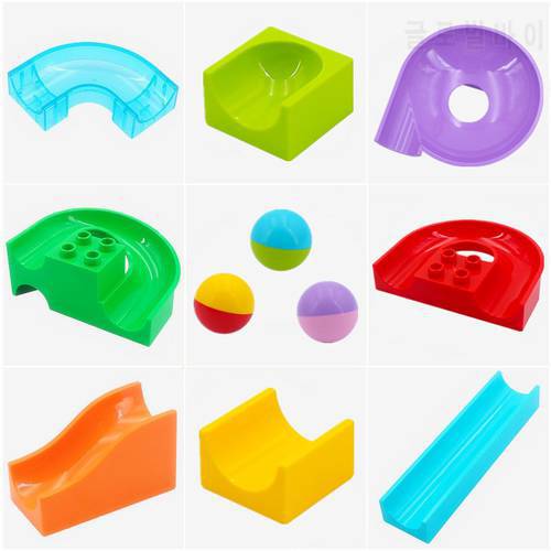 Large Particle Diy Building Blocks Marble Race Run Maze Ball Track Accessories Compatible with Brands Toys for Children gifts