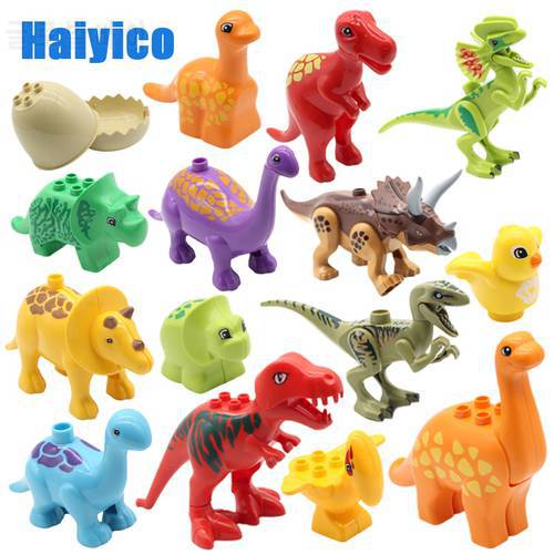 Education Assembly Big Building Blocks Jurassic Dinosaur Model Supplement Accessories Compatible Duploes Child Durable Toys Gift