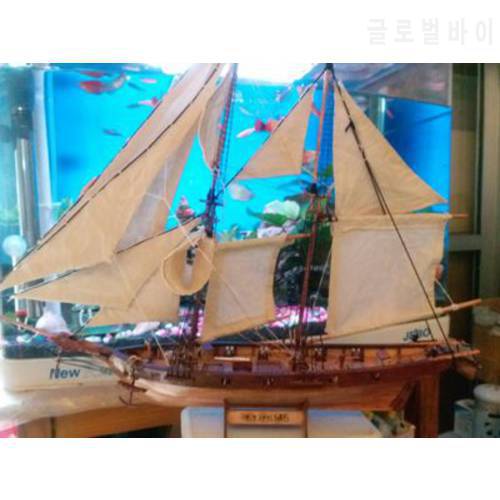 scale 1/100 Scale Wooden Sailboat kits Halcon 1840 Model Ship laser cut boat Wooden Ship Model