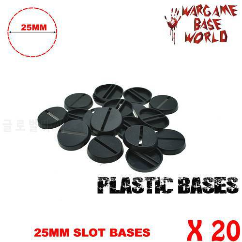 20PCS 25mm Round bases for Gaming Miniatures plastic slot bases