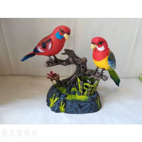 beautiful loves birds Electric Toy Voice control Couples birds 15x13x13cm toy birthday gift w6979