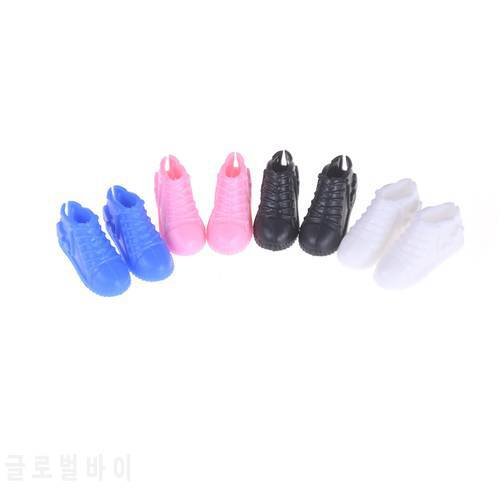 4 Pairs Blue Black White Pink Doll Sneackers Shoes For For Doll Shoes Accessories Birthday Gift For Girls