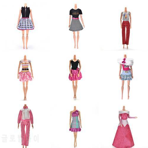 Multi styles Elegant Handmade party Dress For Doll Floral Doll Dress Clothes Clothing Or Crystal shoes Dolls Accessories