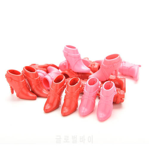 10 Pairs High Heels Shoes Short Boots for Doll Accessories Parts Color Random Mix Pairs