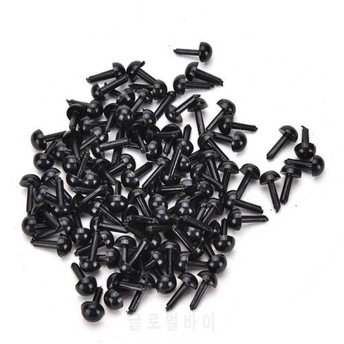 100 Pcs Black 3 mm/4 mm/5 mm/6 mm Plastic Safety Eyes for Dolls Toys Accessories Animal Making Craft DIY Wholesale
