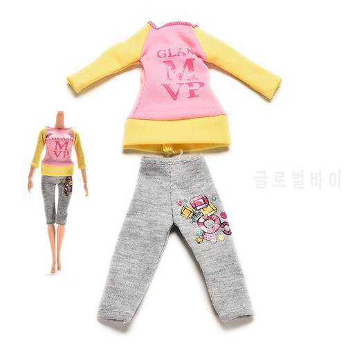 2 Pcs/set Fashion Casual Clothes Spring Autumn Suit for For Doll Blouse Trouser Pant