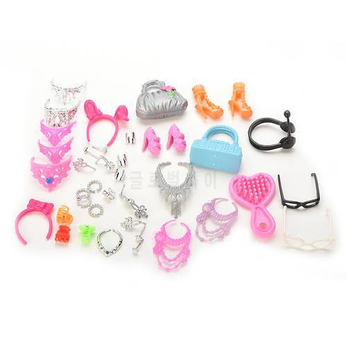 New Fashion Jewelry Necklace Earring Bowknot Crown Accessory For For Dolls Kids Gift Hot Doll Accessories