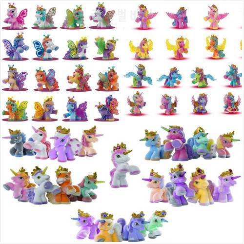 O for U Big 5CM Many Styles 5Pcs/lot Simba Filly Little Horse Rainbow Horse Kids Animal Ponies Dolls Christmas Toys Gifts