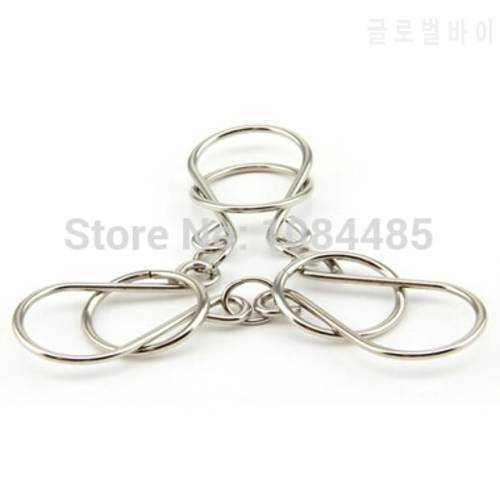 Three Rings Metal Horseshoe Wire Puzzle Brain Teaser Game for Adults Children