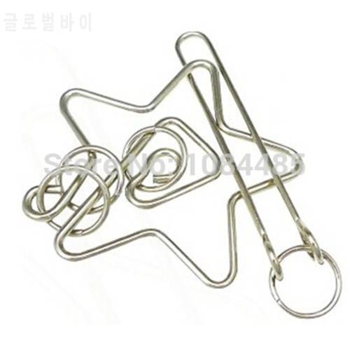 Star-shaped IQ Test Magic Metal Wire Puzzle Brain Teaser Game for Adults Children Primary Level