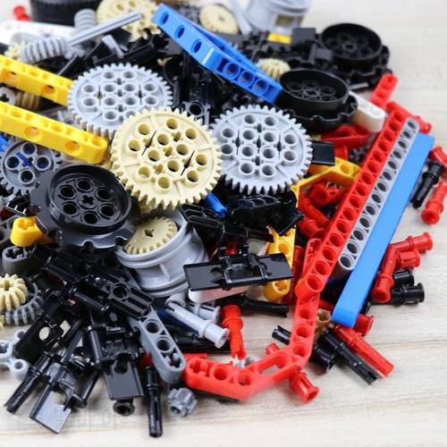 250g Technical Parts Bulk Building Blocks Gear Wheel Rack MOC Car Accessory Pin Connector Bricks Toys for DIY Kits Replacements