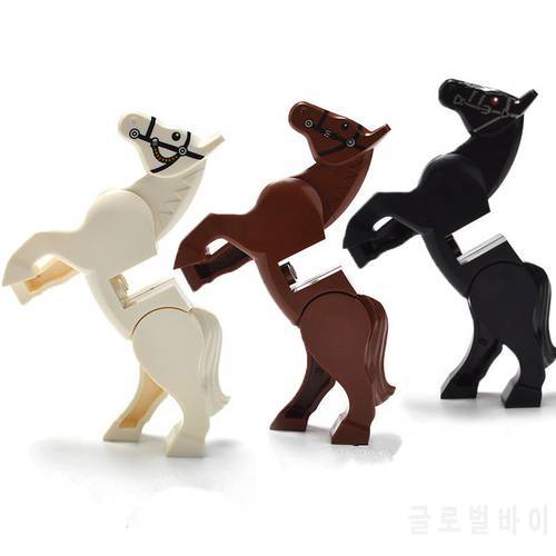 Singel Sale Military Knight Horse Building Blocks for Kids Xmas Gift Animal Toys Figures Blocks