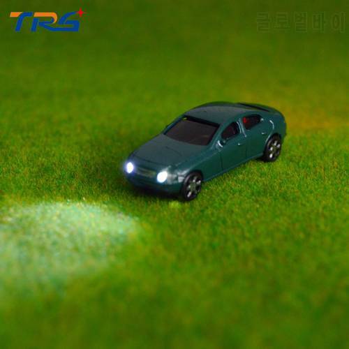 Simulation Toys Car Model 1:100 12V Plastic Light Cars Architecture Building Vehicle Railway Train Layout 30pcs/lot