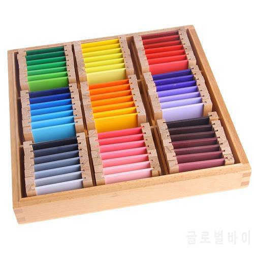 Montessori Sensorial Material Learning Color Tablet Box 1/2/3 Wood Preschool Training Kids Toy Gift