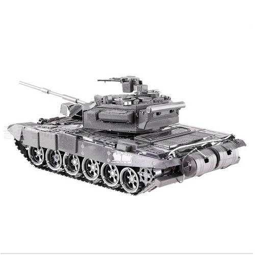 T90A tank model silver color 3D DIY laser cutting model educational diy toys Jigsaw Puzzle best birthday gifts