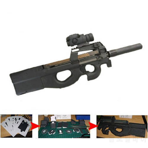 Paper Model FN P90 Submachine Gun 1:1 3D Puzzle DIY Educational Toy