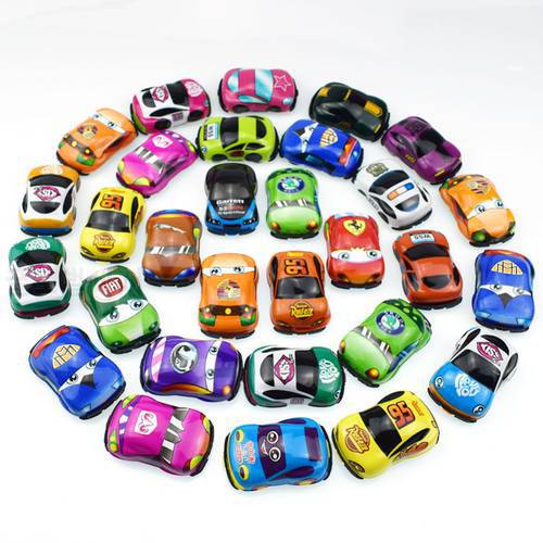 100Pcs/lot New arrival 5cm Children Cartoon Model PVC Toy Cars Pull Back Vehicles Soft Shell Car for Capsule Toys Kid&39s Gift
