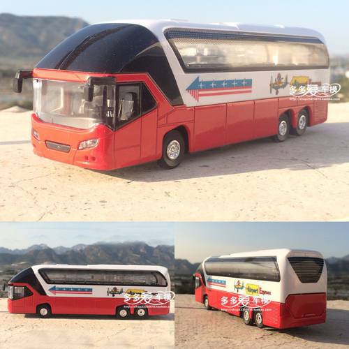 1/32 Scale Diecast Car Model Double Decker Sightseeing Bus Model For Kids Gifts Free Shipping