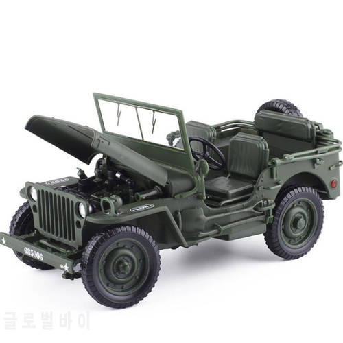 1:18 Die Cast Car Models Toys for Chldren Alloy Auto Vehicle Mobile Military Car mkd3 DKW Jeep SUV War Wagon