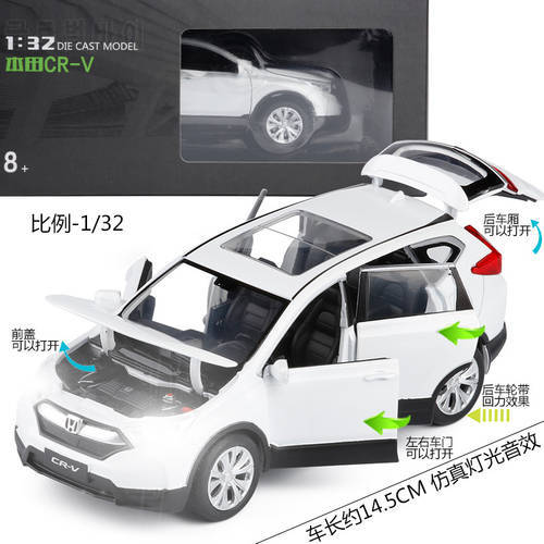 1:32 Die Cast Car Models Alloy gld3 Electronic Pull Back Sports Car SUV Honda CRV with Sound Light Toys for Children in box