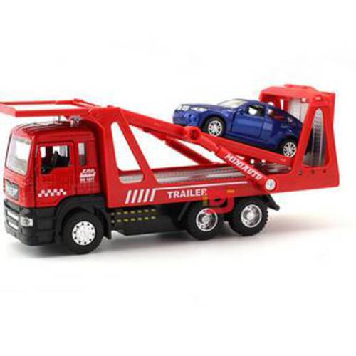 Transportation Rescue Truck Trailer Flatbed trailer truck car simulation alloy car model
