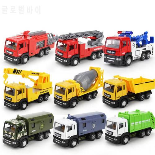 1:50 High simulation engineering vehicles, alloy pull back Water tank fire truck,Engineering transporter,free shipping